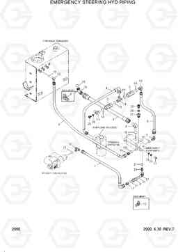 2080 EMERGENCY STEERING HYD PIPING HL740-3(-#0847), Hyundai