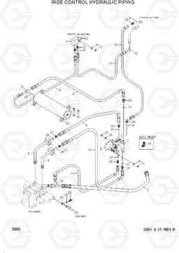 2082 RIDE CONTROL HYD PIPING(#0242-) HL740-3(-#0847), Hyundai
