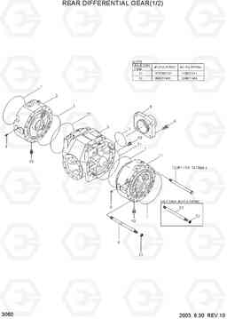 3060 REAR DIFFERENTIAL GEAR(1/2) HL740-3(-#0847), Hyundai