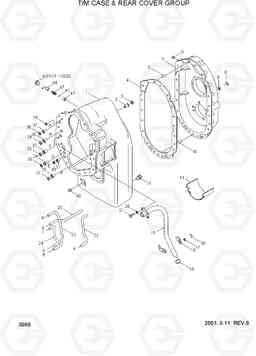 3080 T/M CASE & REAR COVER GROUP HL740-3(-#0847), Hyundai