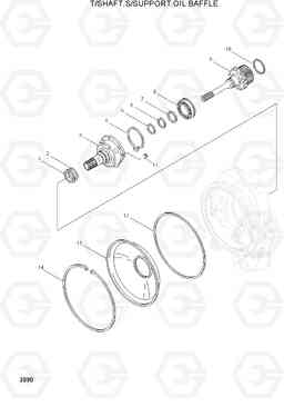 3090 T/SHAFT,S/SUPPORT,OIL BAFFLE HL740-3(-#0847), Hyundai