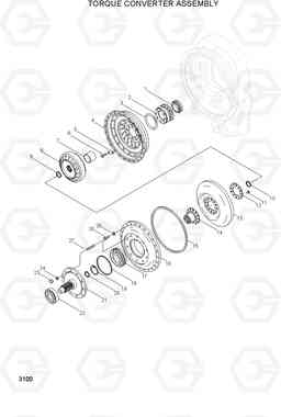3100 TORQUE CONVERTER ASSEMBLY HL740-3(-#0847), Hyundai