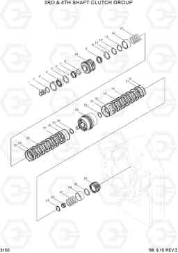 3150 3RD & 4TH SHAFT CLUTCH GROUP HL740-3(-#0847), Hyundai