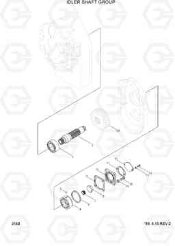 3160 IDLER SHAFT GROUP HL740-3(-#0847), Hyundai