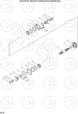 3170 OUTPUT SHAFT GROUP(4 W/DRIVE) HL740-3(-#0847), Hyundai