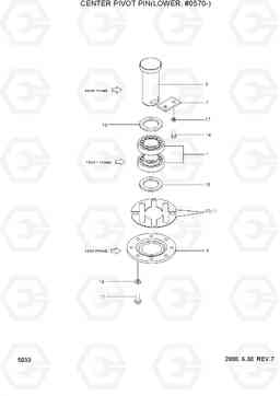 5033 CENTER PIVOT PIN(LOWER,#0570-) HL740-3(-#0847), Hyundai