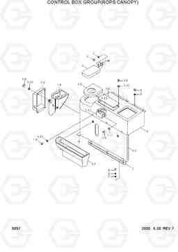 5057 CONTROL BOX GROUP(ROPS CANOPY) HL740-3(-#0847), Hyundai