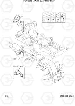 5120 FENDER & MUD GUARD GROUP HL740-3(-#0847), Hyundai