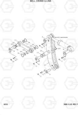 6010 BELL CRANK & LINK HL740-3(-#0847), Hyundai