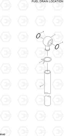 8140 FUEL DRAIN LOCATION HL740-3(-#0847), Hyundai