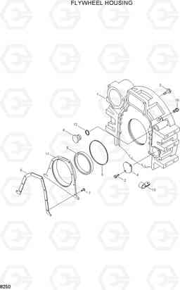 8250 FLYWHEEL HOUSING HL740-3(-#0847), Hyundai