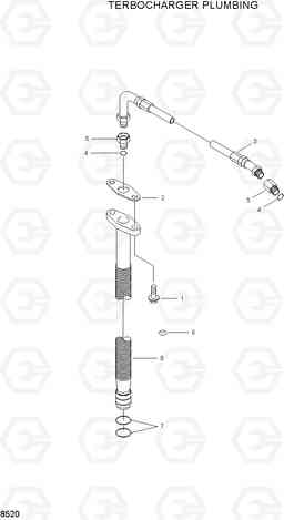 8520 TURBOCHARGER PLUMBING HL740-3(-#0847), Hyundai