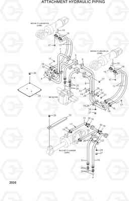 2030 ATTACHMENT HYDRAULIC PIPING HL740-3(#0848-), Hyundai