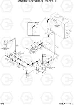 2080 EMERGENCY STEERING HYD PIPING HL740-3(#0848-), Hyundai