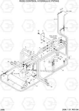 2085 RIDE CONTROL HYDRAULIC PIPING HL740-3(#0848-), Hyundai