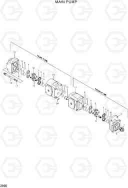 2090 MAIN PUMP HL740-3(#0848-), Hyundai
