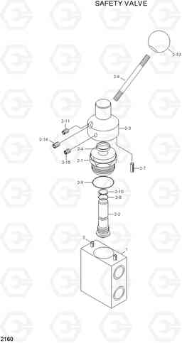 2160 SAFETY VALVE HL740-3(#0848-), Hyundai