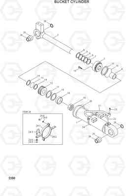 2200 BUCKET CYLINDER HL740-3(#0848-), Hyundai