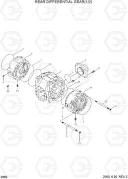 3060 REAR DIFFERENTIAL GEAR(1/2) HL740-3(#0848-), Hyundai