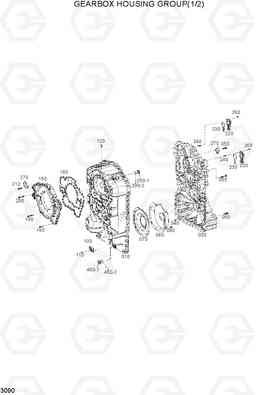 3090 GEARBOX HOUSING GROUP(1/2) HL740-3(#0848-), Hyundai