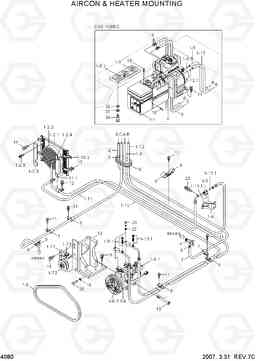 4080 AIRCON & HEATER MOUNTING HL740-3(#0848-), Hyundai