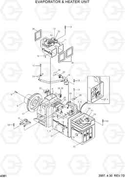 4081 EVAPORATOR & HEATER UNIT HL740-3(#0848-), Hyundai