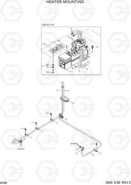 4100 HEATER MOUNTING HL740-3(#0848-), Hyundai