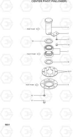 5031 CENTER PIVOT PIN(LOWER) HL740-3(#0848-), Hyundai
