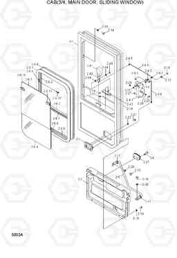 5052A CAB(3/4, MAIN DOOR, SLIDING WINDOW) HL740-3(#0848-), Hyundai