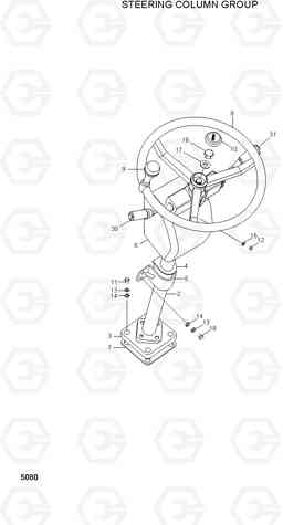 5080 STEERING COLUMN GROUP HL740-3(#0848-), Hyundai