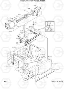 5112 COWL(1/4, LOW NOISE, #0864-) HL740-3(#0848-), Hyundai