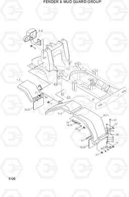 5120 FENDER & MUD GUARD GROUP HL740-3(#0848-), Hyundai