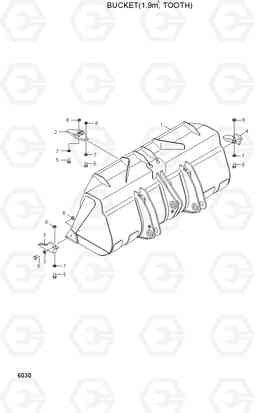 6030 BUCKET(1.9M3, TOOTH) HL740-3(#0848-), Hyundai