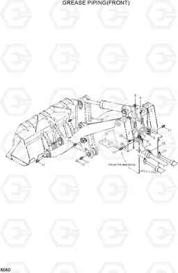 6040 GREASE PIPING(FRONT) HL740-3(#0848-), Hyundai