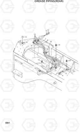 6041 GREASE PIPING(REAR) HL740-3(#0848-), Hyundai