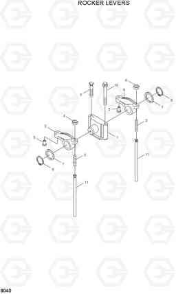 8040 ROCKER LEVERS HL740-3(#0848-), Hyundai