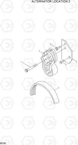 8170 ALTERNATOR LOCATION 2 HL740-3(#0848-), Hyundai