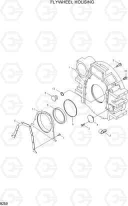 8250 FLYWHEEL HOUSING HL740-3(#0848-), Hyundai