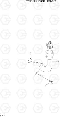 8360 CYLINDER BLOCK COVER HL740-3(#0848-), Hyundai