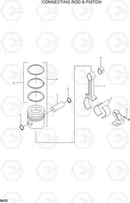 8400 CONNECTING ROD & PISTON HL740-3(#0848-), Hyundai