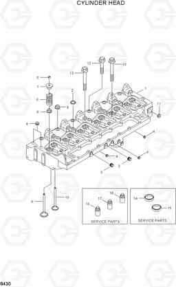 8430 CYLINDER HEAD HL740-3(#0848-), Hyundai