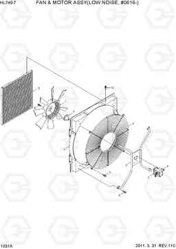 1031A FAN & MOTOR ASSY(LOW NOISE, #0616-) HL740-7, Hyundai