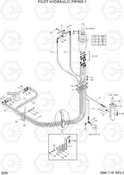 3020 PILOT HYDRAULIC PIPING 1 HL740-7, Hyundai