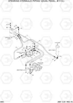 3051 STEERING HYDRAULIC PIPING 1(DUAL PEDAL) HL740-7, Hyundai