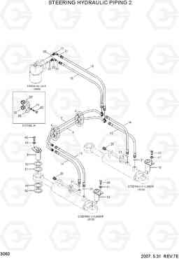 3060 STEERING HYDRAULIC PIPING 2 HL740-7, Hyundai