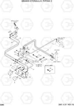 3080 BRAKE HYDRAULIC PIPING 2 HL740-7, Hyundai