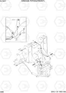 3090 GREASE PIPING(FRONT) HL740-7, Hyundai