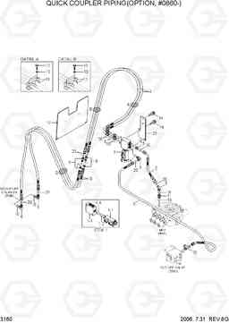 3160 QUICK COUPLER PIPING(VOLVO TYPE, #0860-) HL740-7, Hyundai
