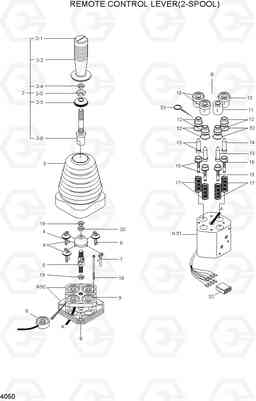 4050 REMOTE CONTROL LEVER(2-SPOOL) HL740-7, Hyundai