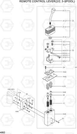 4052 REMOTE CONTROL LEVER(2/2, 3-SP HL740-7, Hyundai